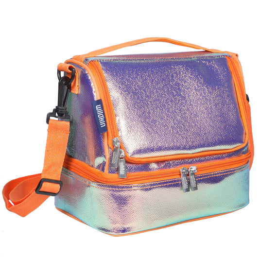 Orange Shimmer Two Compartment Lunch Bag