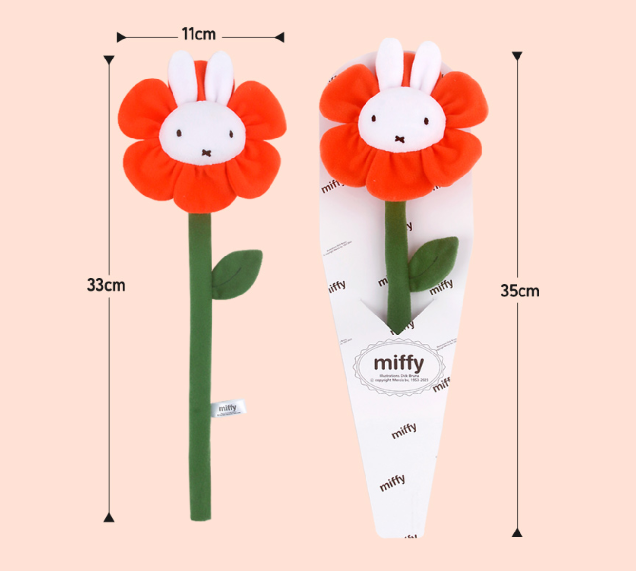 Miffy Endless Fabric Flower- Birthday Gift, Home Deco: MIffy-Red