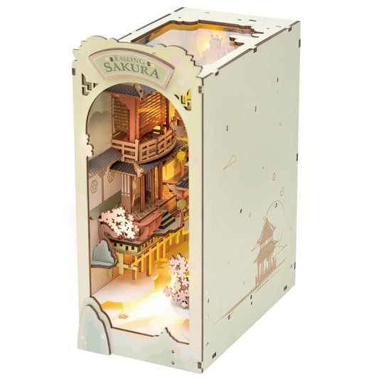 DIY Miniature House Book Nook Kit: Falling Sakura