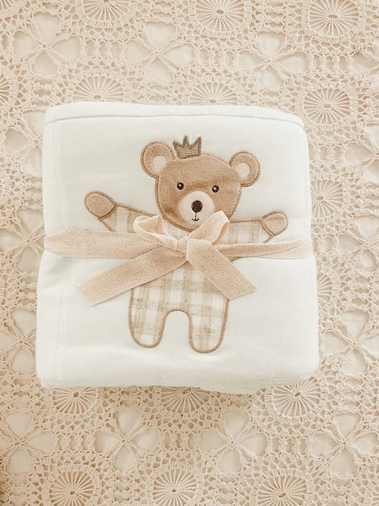 MON AMI BEDTIME PRINCE BEAR COTTON QUILT