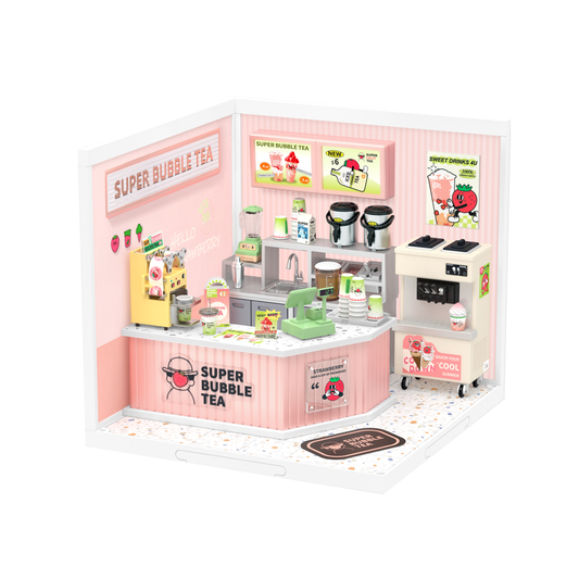 DIY Miniature House Kit: Double Joy Bubble Tea