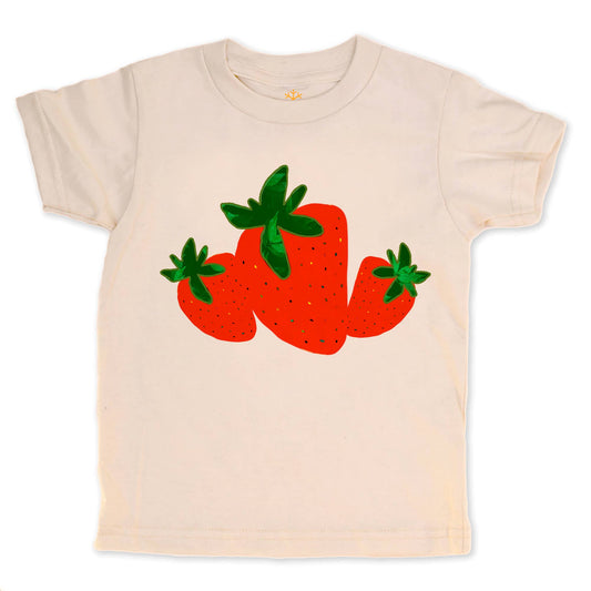 Strawberries - Kids Organic Tee/Long Sleeve: 4 Toddler / Short Sleeve