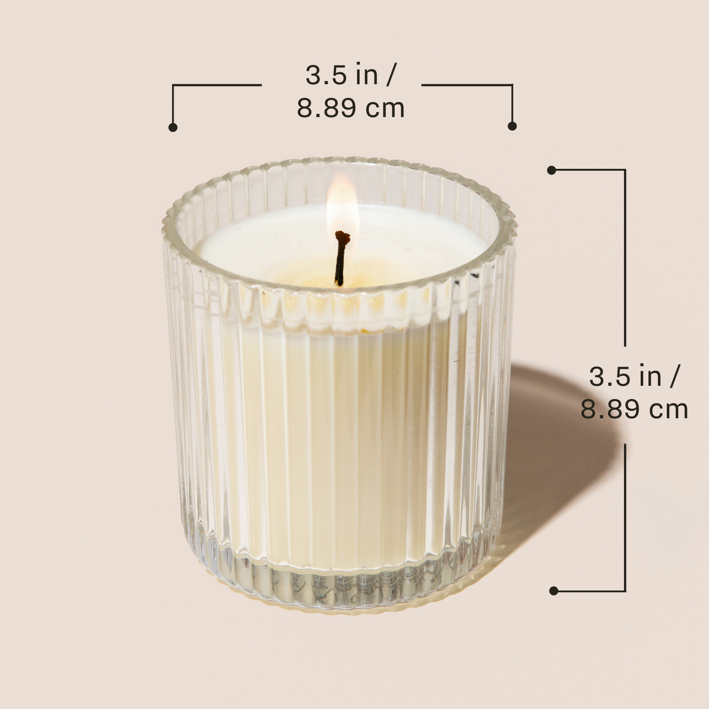 Love You Fluted Soy Candle - Ribbed Glass Jar with Box